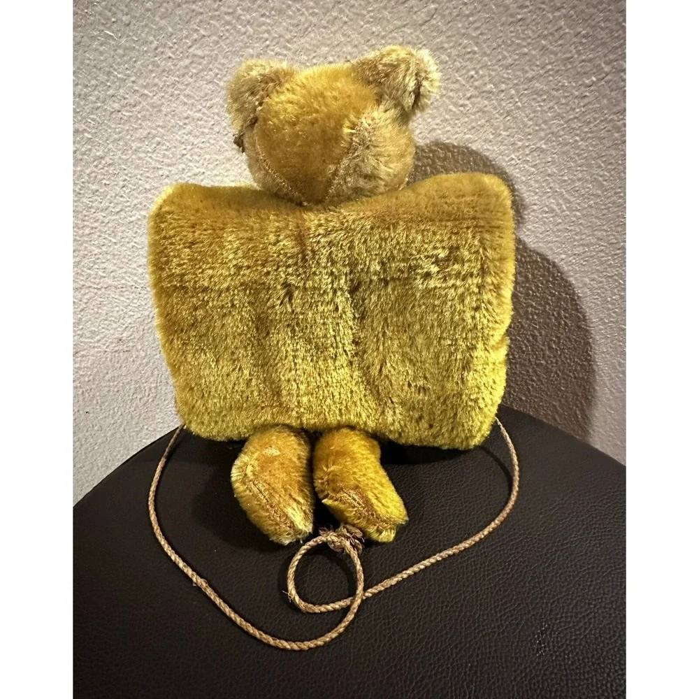 Vintage Mohair Child Teddy Bear Brown Hand Muff 11" Tall Joint Head Antique OOAK - Picture 2 of 10